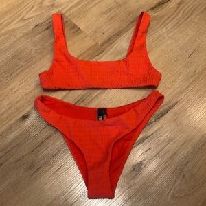 Triangl Red Ruched Bikini
